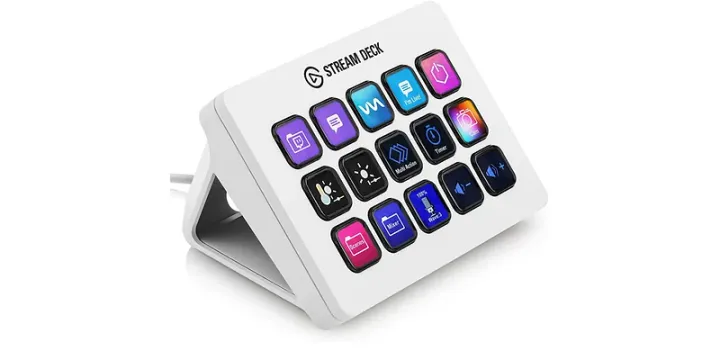 An Elgato Stream Deck, the kind of hardware a coaching session gets set up and working