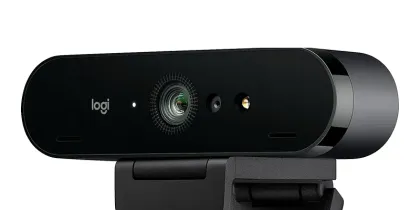 Logitech Brio 4K webcam with HDR, autofocus, and noise-canceling microphones