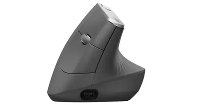 Logitech MX Vertical ergonomic wireless mouse with vertical grip for reduced wrist strain