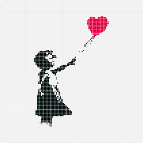 Banksy I Miro board, 932 shapes