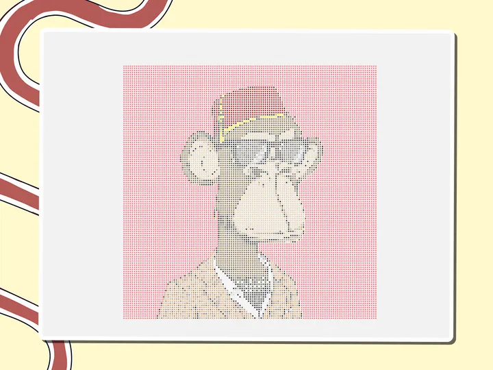 Pixel-art Bored Ape, a Miro board template by theFacilitainer