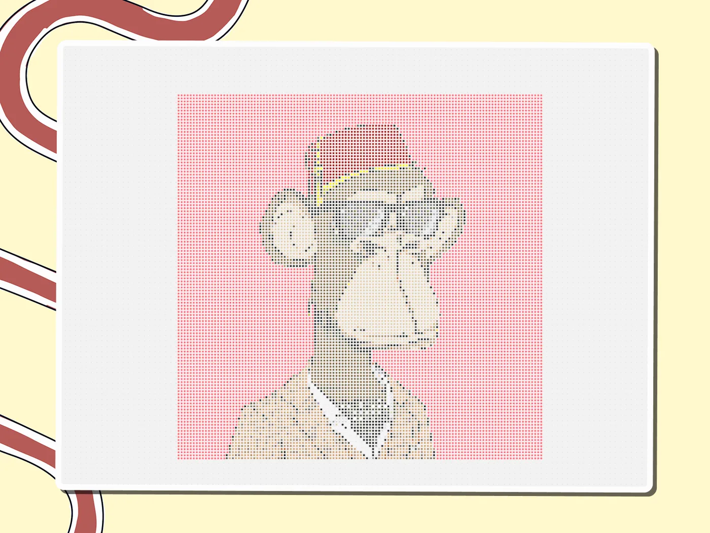 Pixel-art Bored Ape, a Miro board template by theFacilitainer