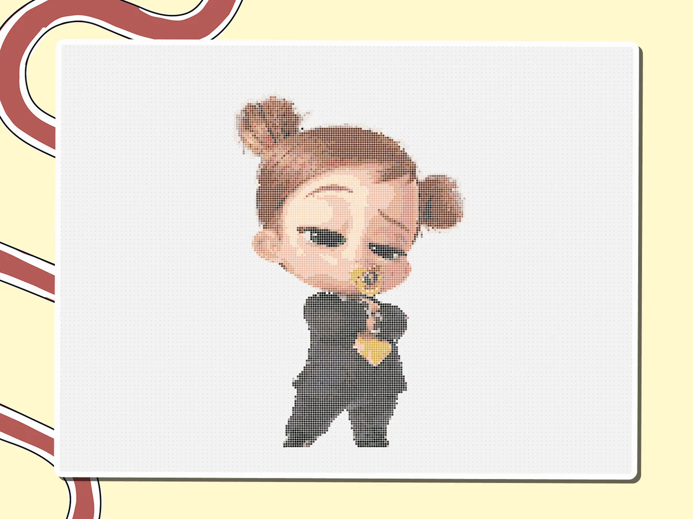 Boss Baby II Pixel Art | free Miro template