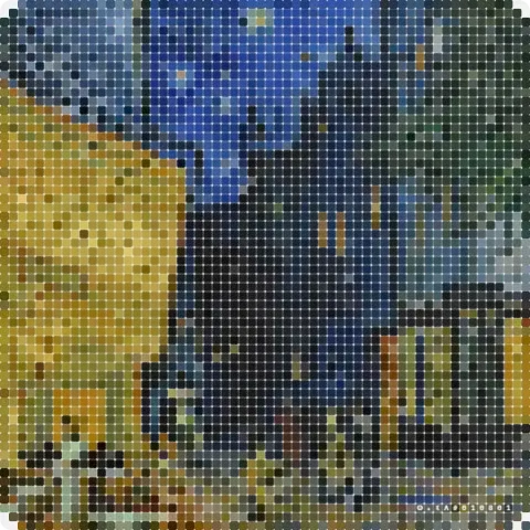 Café Terrace at Night Miro board, 1161 shapes