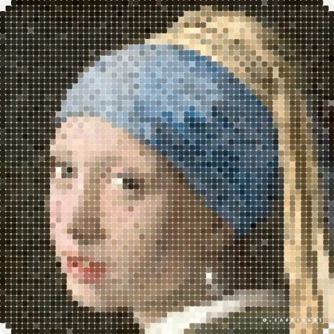 Girl with a Pearl Earring Miro board, 3569 shapes