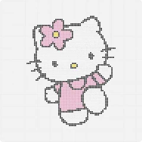 Hello Kitty II Miro board, 2802 shapes