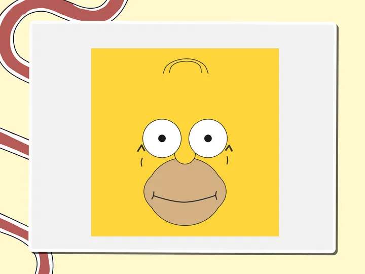 Homer Simpson with wide eyes and a smile, a Miro board template by theFacilitainer