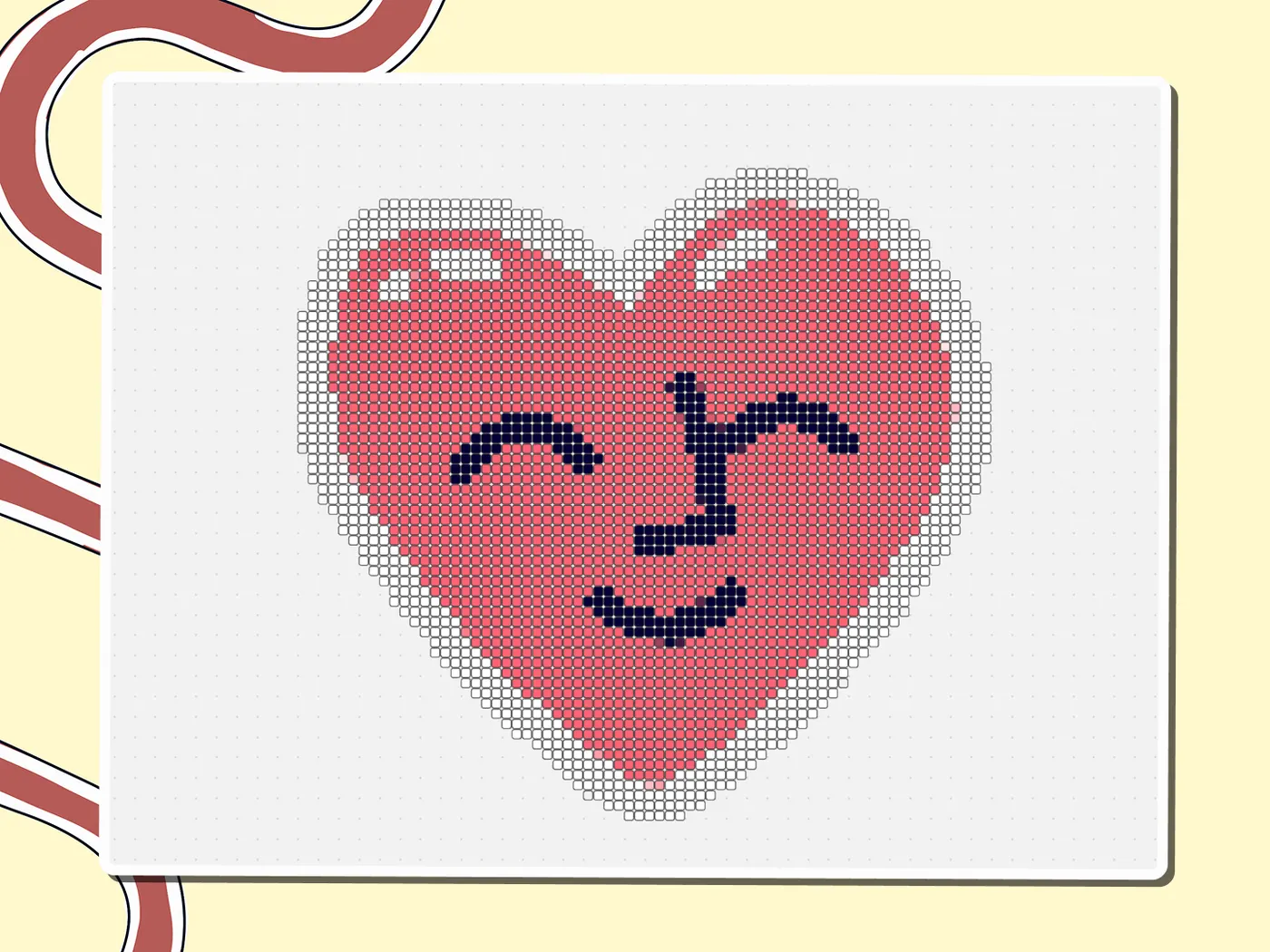 Miro Sticker Heart Pixel Art | free Miro template