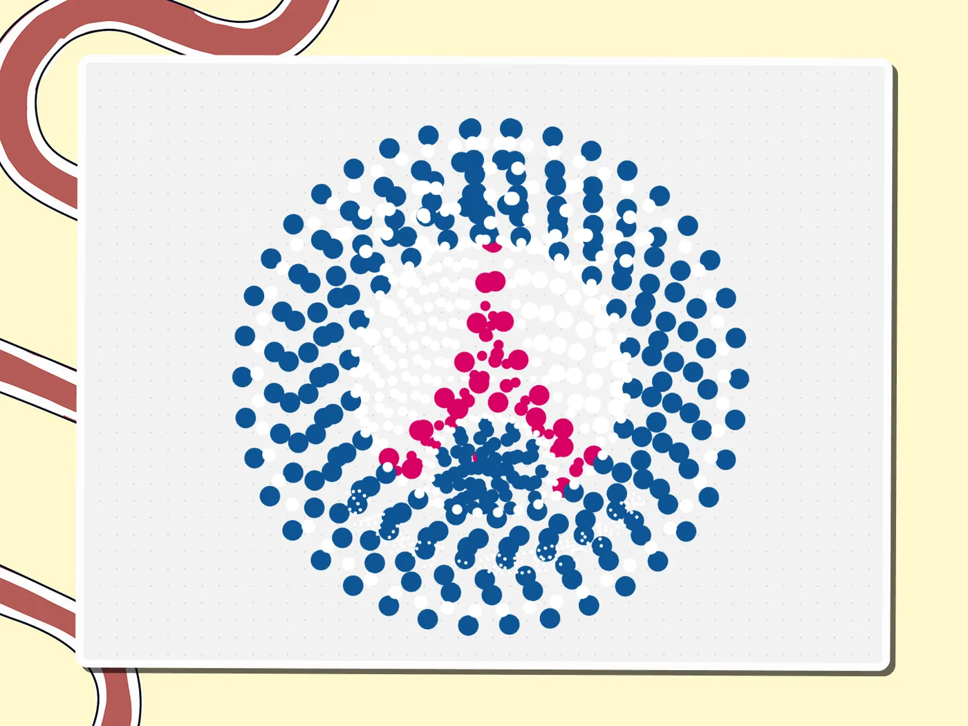 Dot-art PSG football club logo in blue, white and red, a Miro board template by theFacilitainer