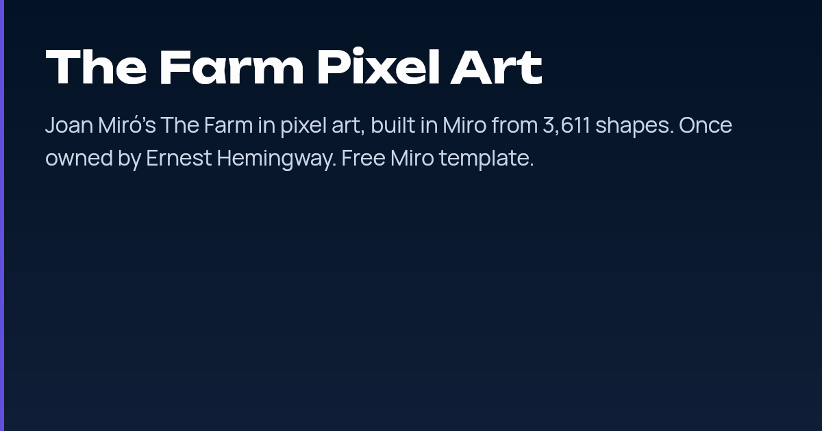 The Farm Pixel Art | free Miro template